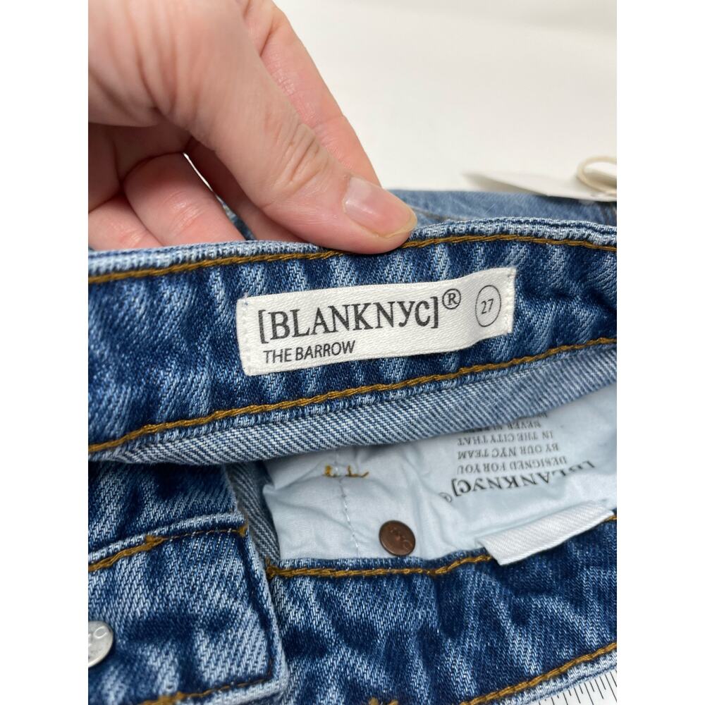 BLANKNYC The Barrow Raw Hem Jean Shorts Blue Distressed Womens Size 27"/ 4 NWT - Picture 7 of 8